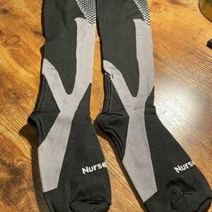 Black and gray compression socks
